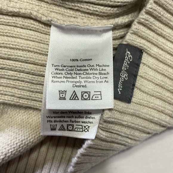 Eddie Bauer  Men’s XL Crew Neck Pullover Sweater Ivory. Pre-Owned. - Picture 6 of 6